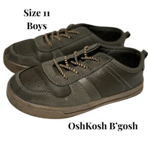 Oshkosh boys shoes Sz 11 medium gray sneakers casual